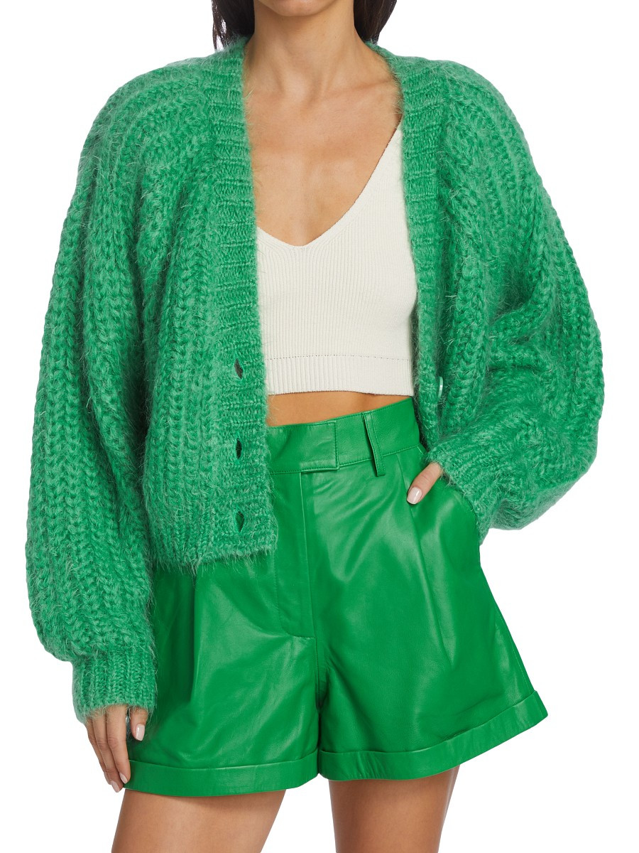REMAIN Birger Christensen Women's Luna Mohair-Blend Cardigan - Green Spruce - Size 42 (10) | Saks Fifth Avenue OFF 5TH