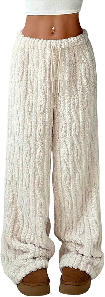 GORGLITTER Women's Cable Knit Sweater Pants Low Waisted Knit Warm Pants | Amazon (US)