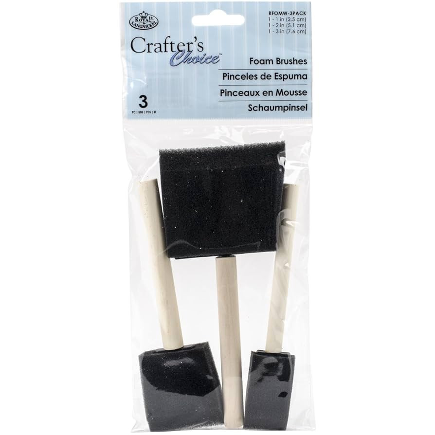 ROYAL BRUSH RFOMW-3P Foam Brush, 3-Pack Darkassorted, 1", 2" & 3" | Amazon (US)