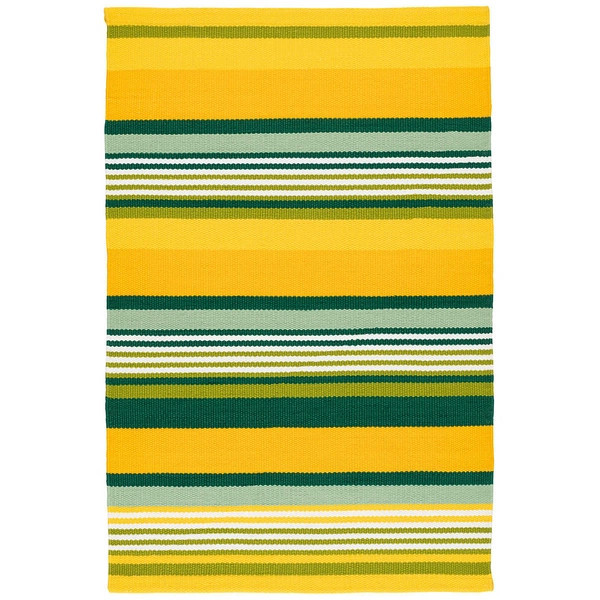 Sunny Stripe Lemon Indoor/Outdoor Rug | Annie Selke