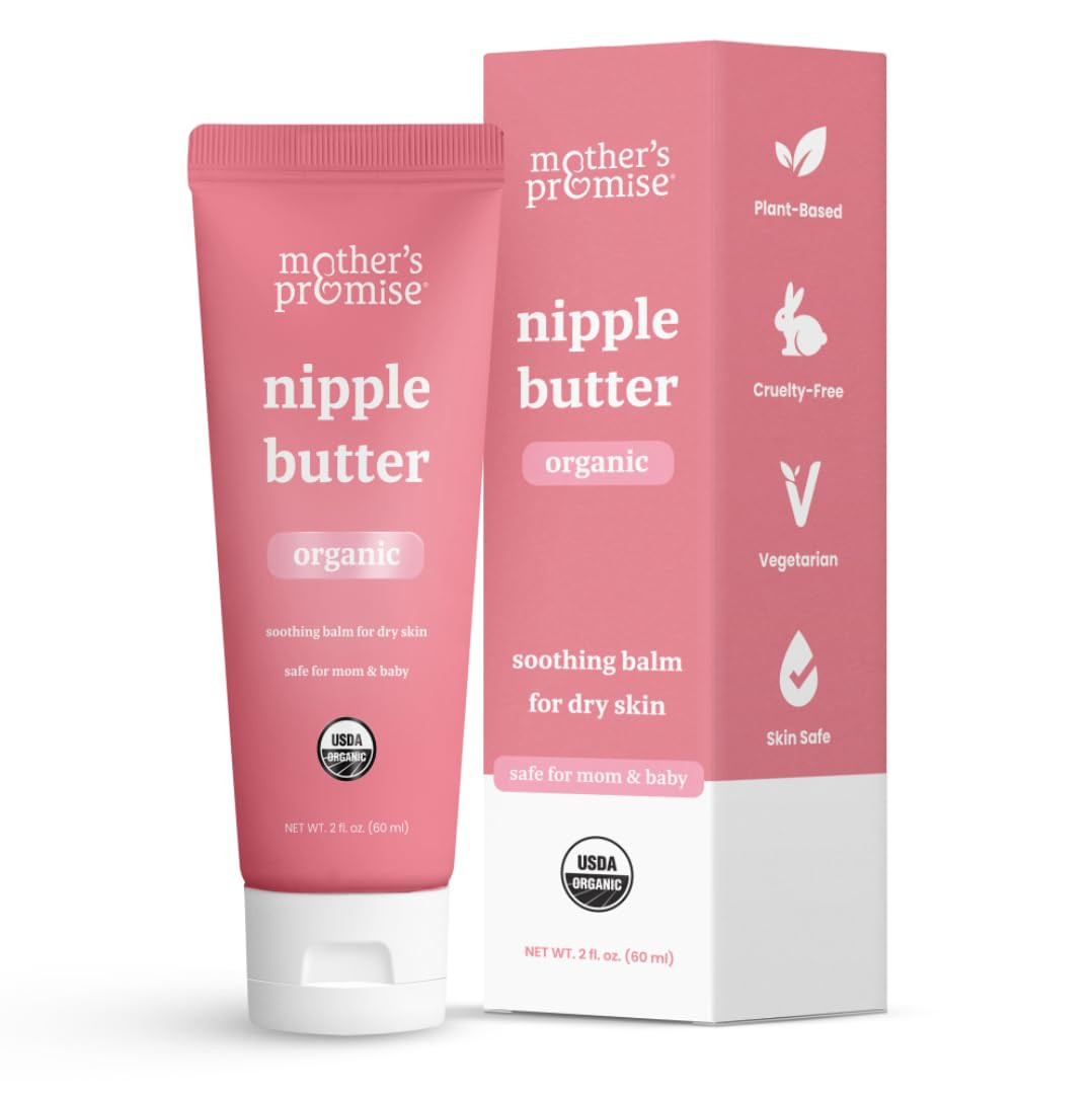 Organic Nipple Butter for Breastfeeding Mothers | Lanolin Free Nipple Cream, Safe for Nursing Moms & Babies | No Need to Wash Balm for Dry Skin & Breast Feeding, Breastfeeding Essentials | Amazon (US)