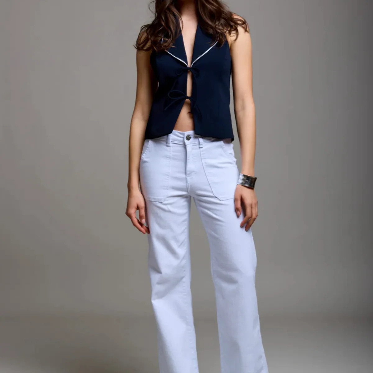 Crush Wide Leg - White Wash | Law and Co