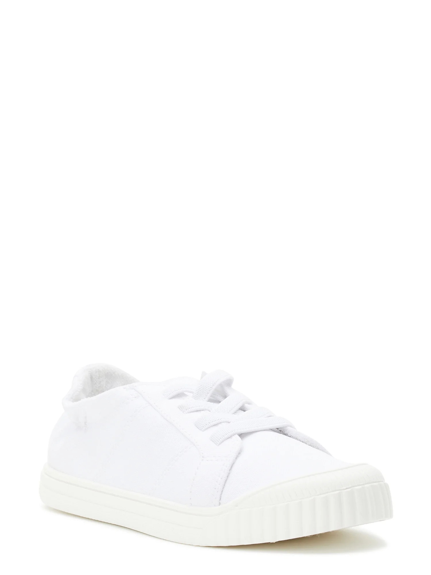 Wonder Nation Little Girl & Big Girl Canvas Bump Toe Sneakers | Walmart (US)