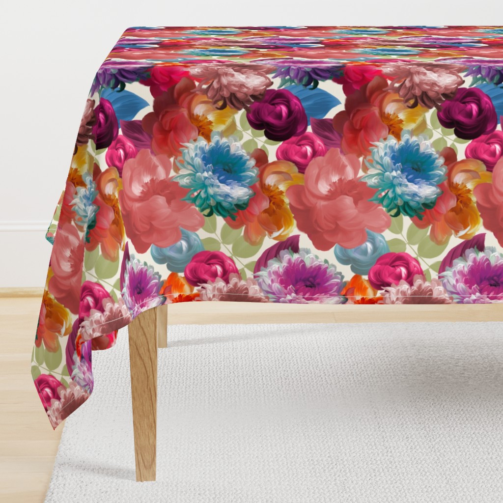 Tablecloth in Speakeasy Floral Plum | Spoonflower