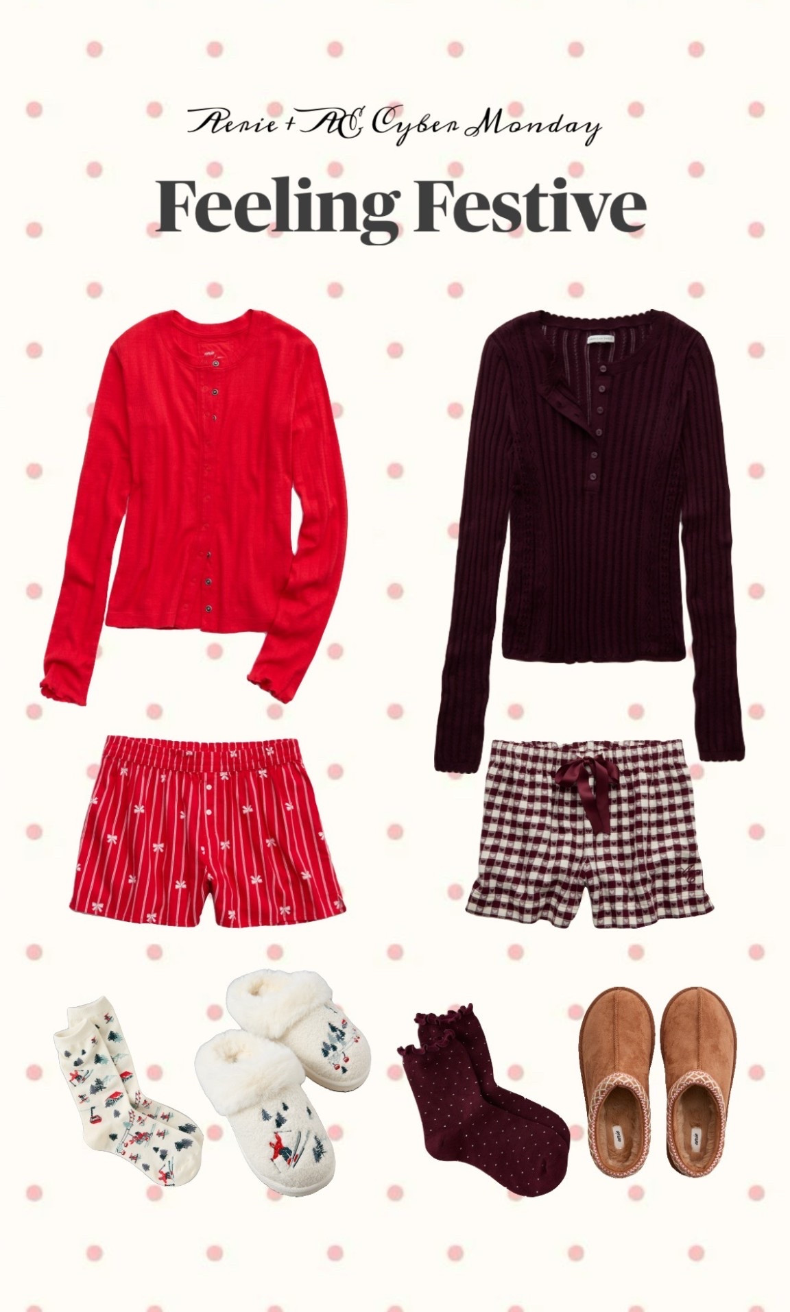 Loving these festive finds from Aerie! They’re on a great sale for Cyber Monday, and will be perfect for rocking around the christmas tree this year!

#LTKCyberWeek #LTKGiftGuide #LTKHoliday