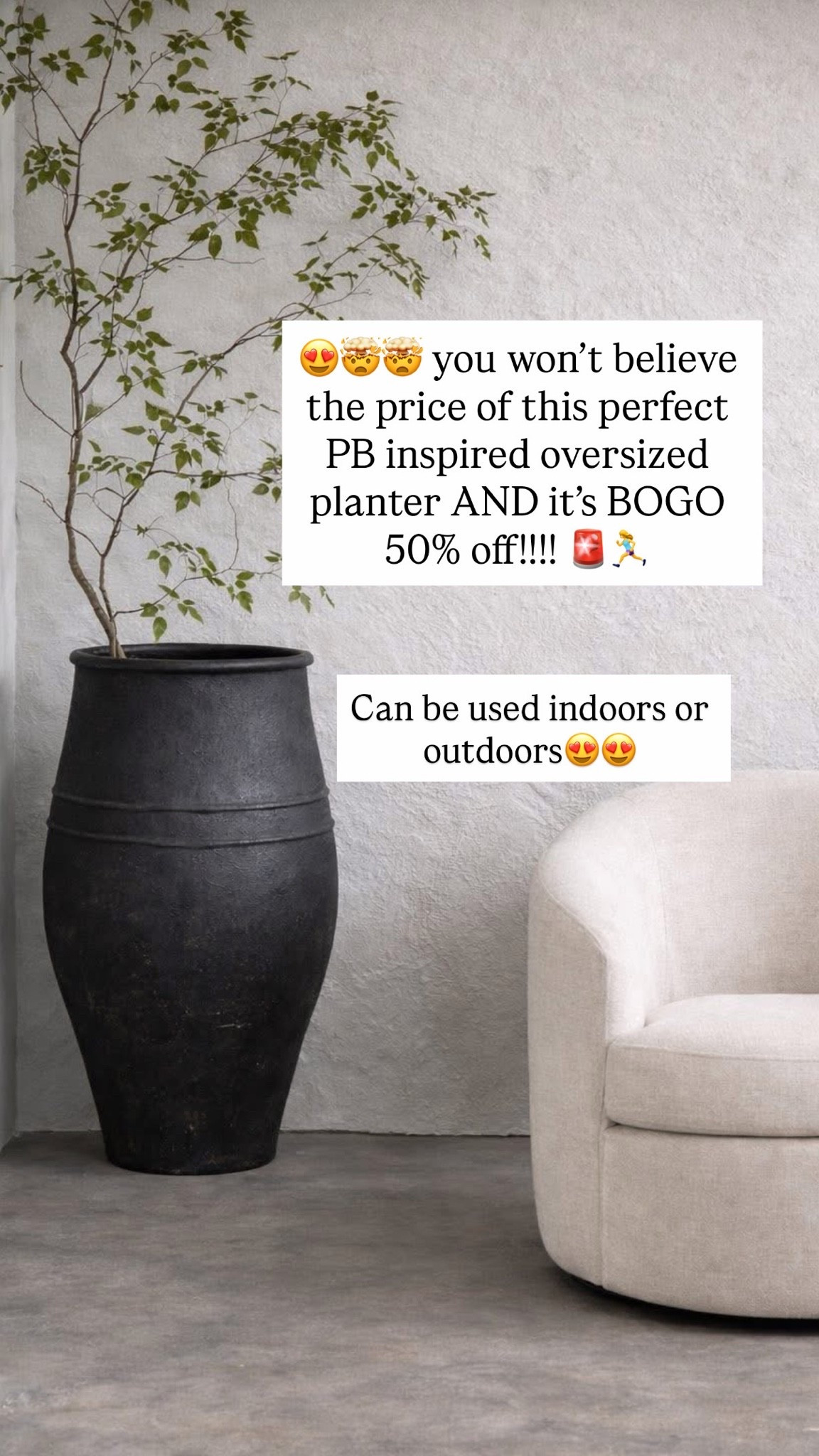 No. Way. 😍🤯🤯 you won’t believe the price of this perfect PB inspired oversized planter AND it’s BOGO 50% off!!!! 🚨🏃‍♀️