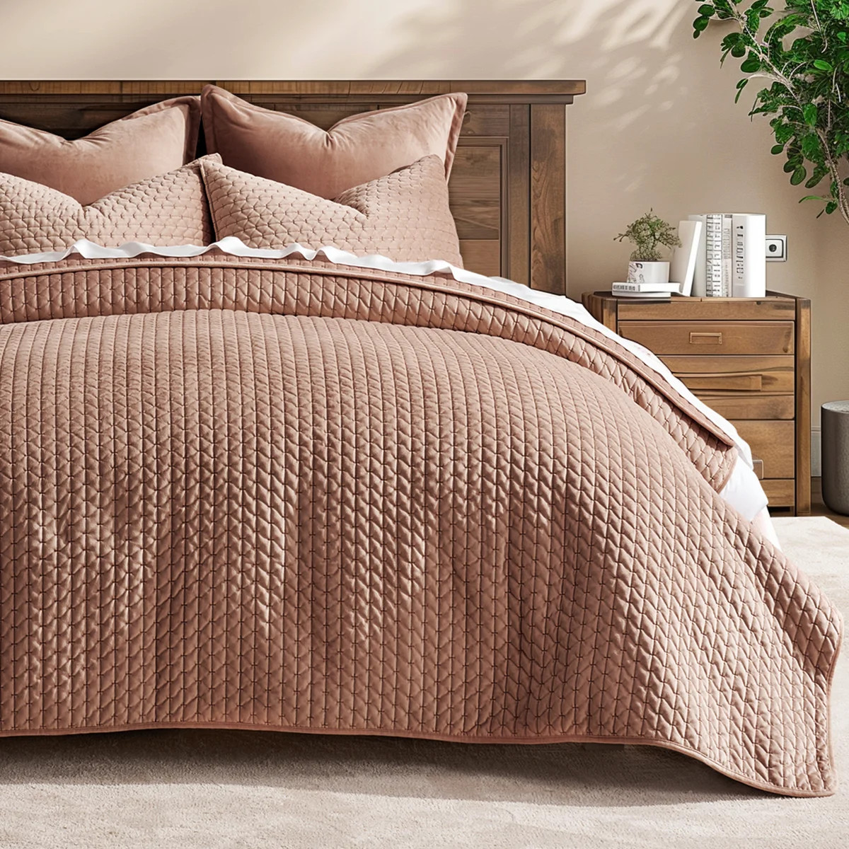 Cross-Stitch Velvet Quilt Set 3 Pieces | Wayfair North America