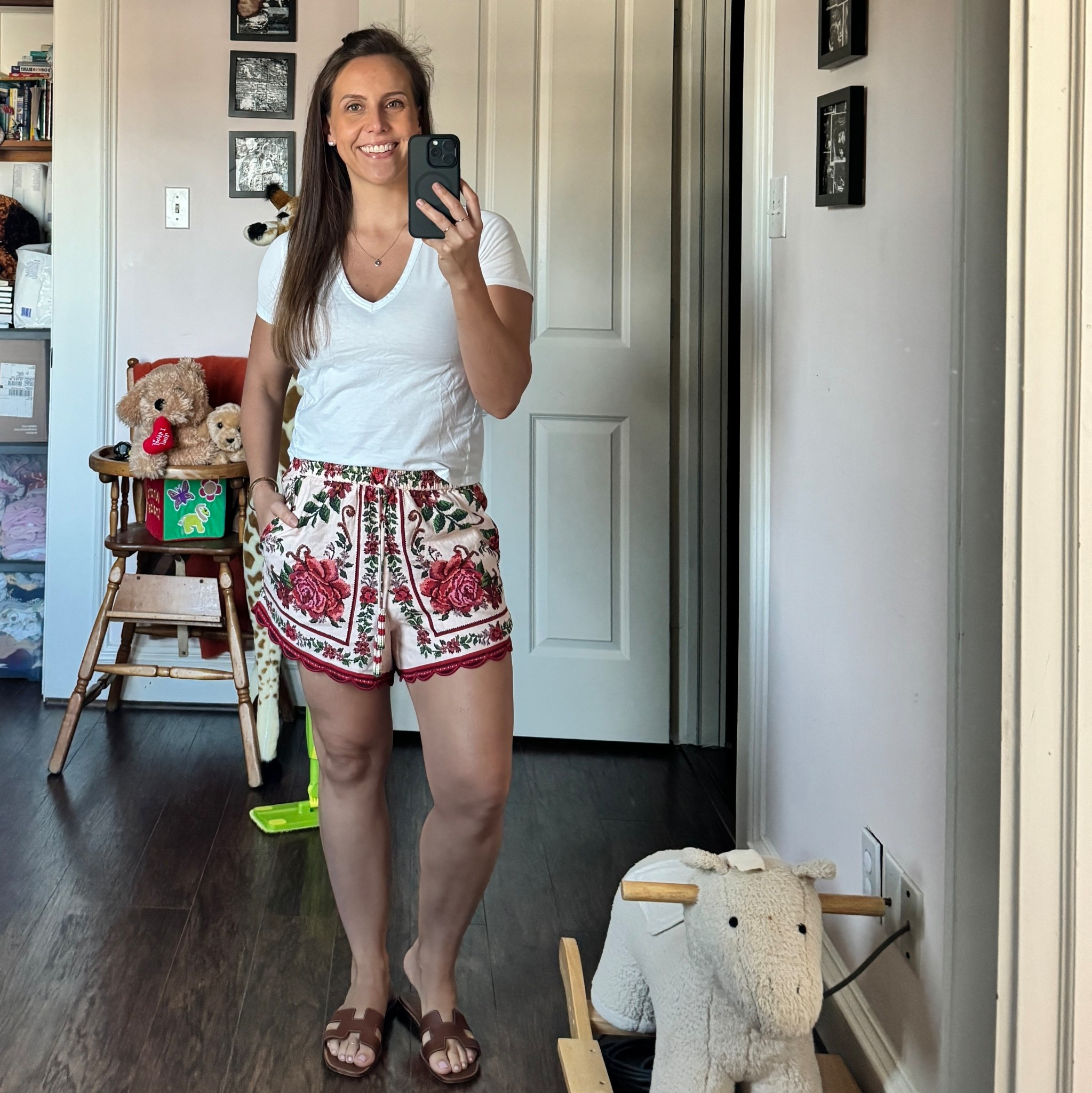 Wearing a size XS in tee. Wearing a size small in beaded floral shorts  

#LTKPetite #LTKTravel #LTKStyleTip