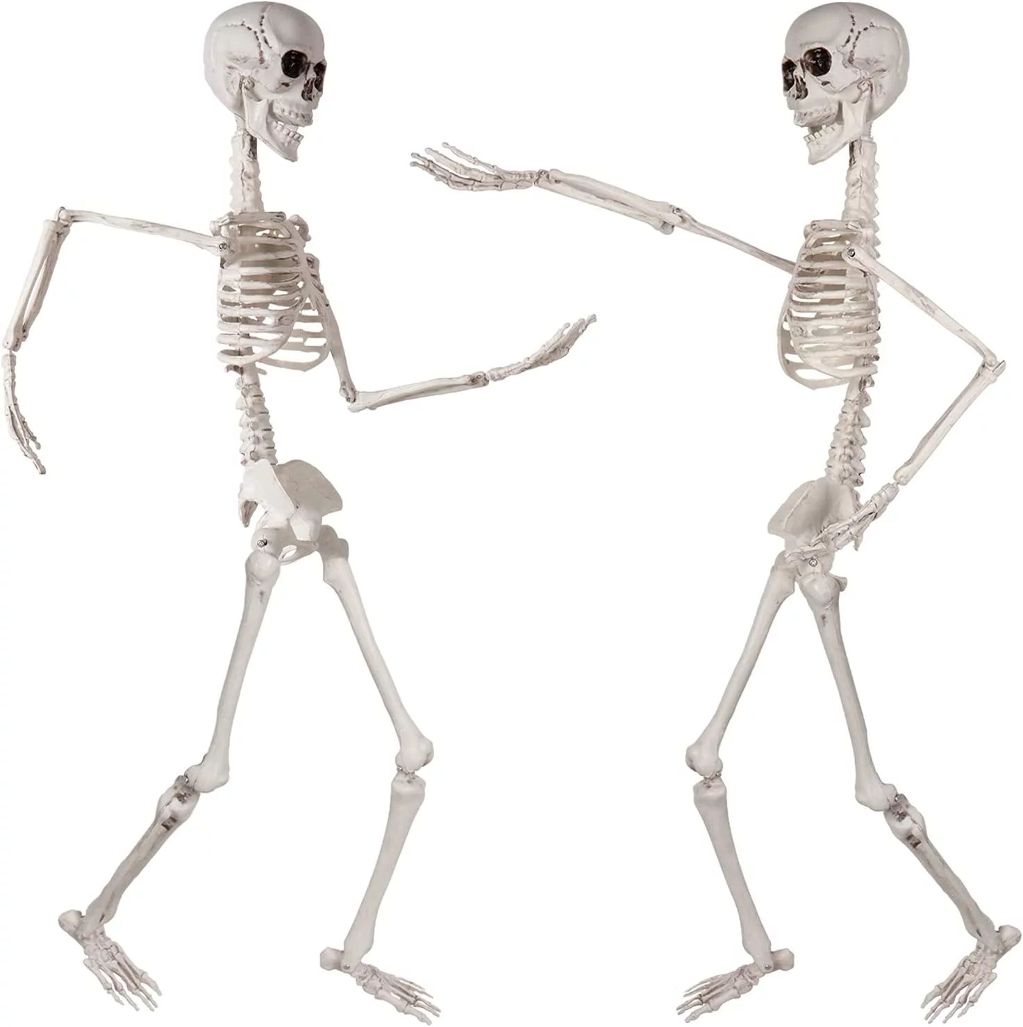 2 Pack 36" Skeleton Halloween Decoration, Full Body Plastic Skeleton Poseable with Movable Joint ... | Walmart (US)