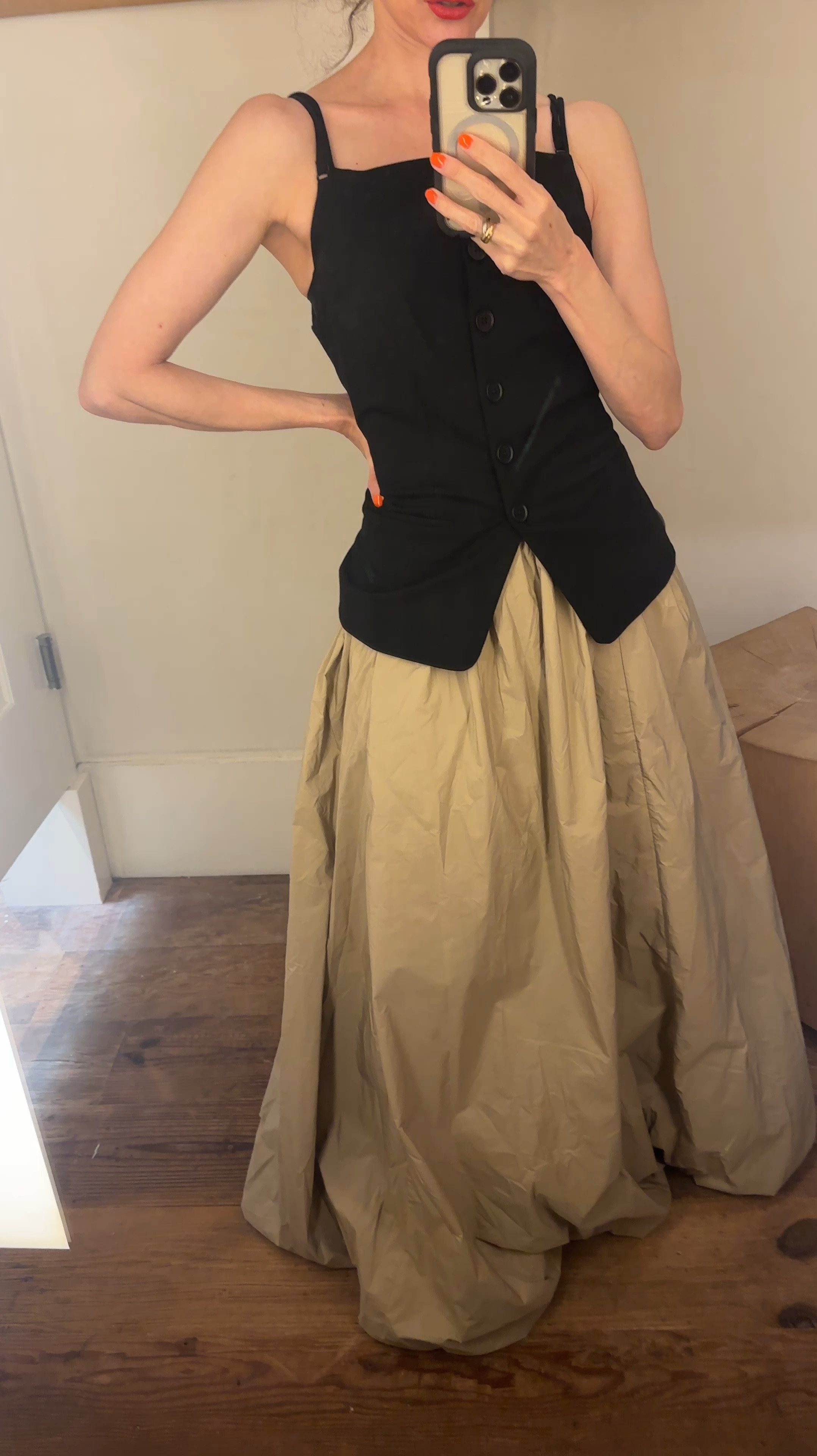 This fun bubble hem maxi skirt is incredible!! Modern and classic, take a fashion risk on this comfy skirt wearing a xxs and the top vest camisole is also on point!tts 

#LTKSeasonal #LTKVideo #LTKStyleTip