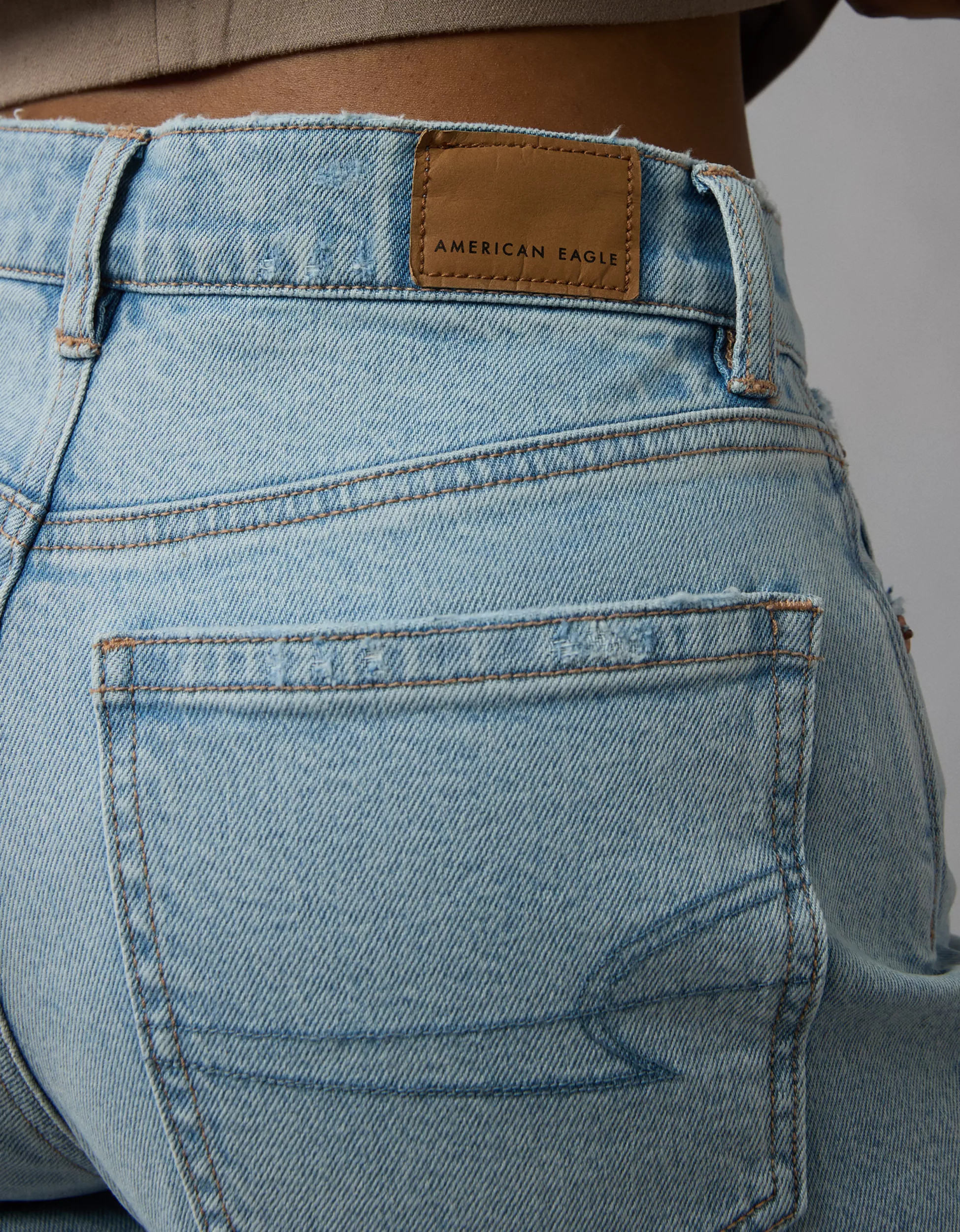 AE Strigid Ripped Super High-Waisted Baggy Straight Jean | American Eagle Outfitters (US & CA)