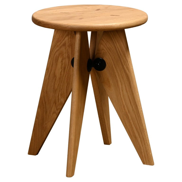 Jean Prouvé Tabouret Solvay Stool in Solid Natural Oak by Vitra | 1stDibs