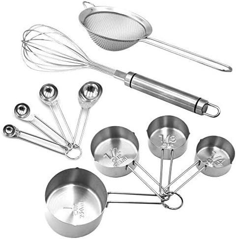 Nesting Measuring Cups and Spoons Set Stainless Steel Kitchen Baking Cooking Utensils with Balloo... | Amazon (US)