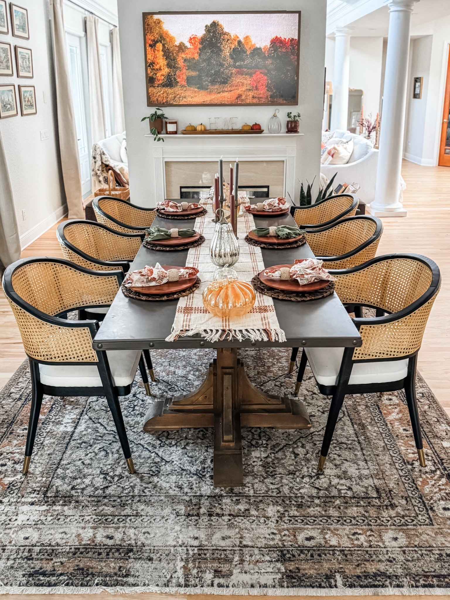 Taper candles down the center for that cozy, seasonal glow 🕯️🍂
And can we talk about these dining chairs? They were such a game changer during my remodel — sleek, comfortable, and stylish enough to make the space work for both conversation and dining. Together, the warm candlelight and bold seating completely elevate the room.


#LTKSeasonal