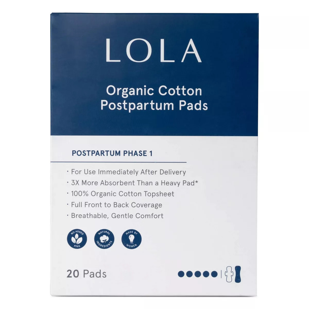 LOLA Phase 1 Postpartum Pads - Maximum Absorbency - 20ct | Target
