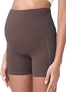 POSHDIVAH Women's Maternity Yoga Shorts Over The Belly Bump Summer Workout Running Active Short P... | Amazon (US)