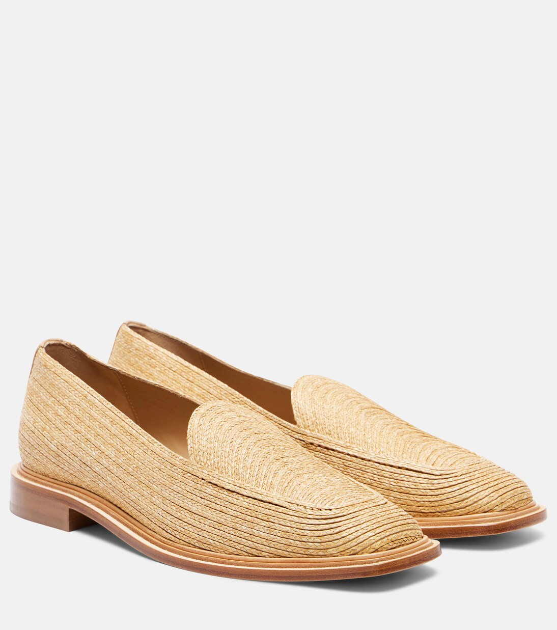 Rio leather-trimmed raffia loafers | Mytheresa (US/CA)