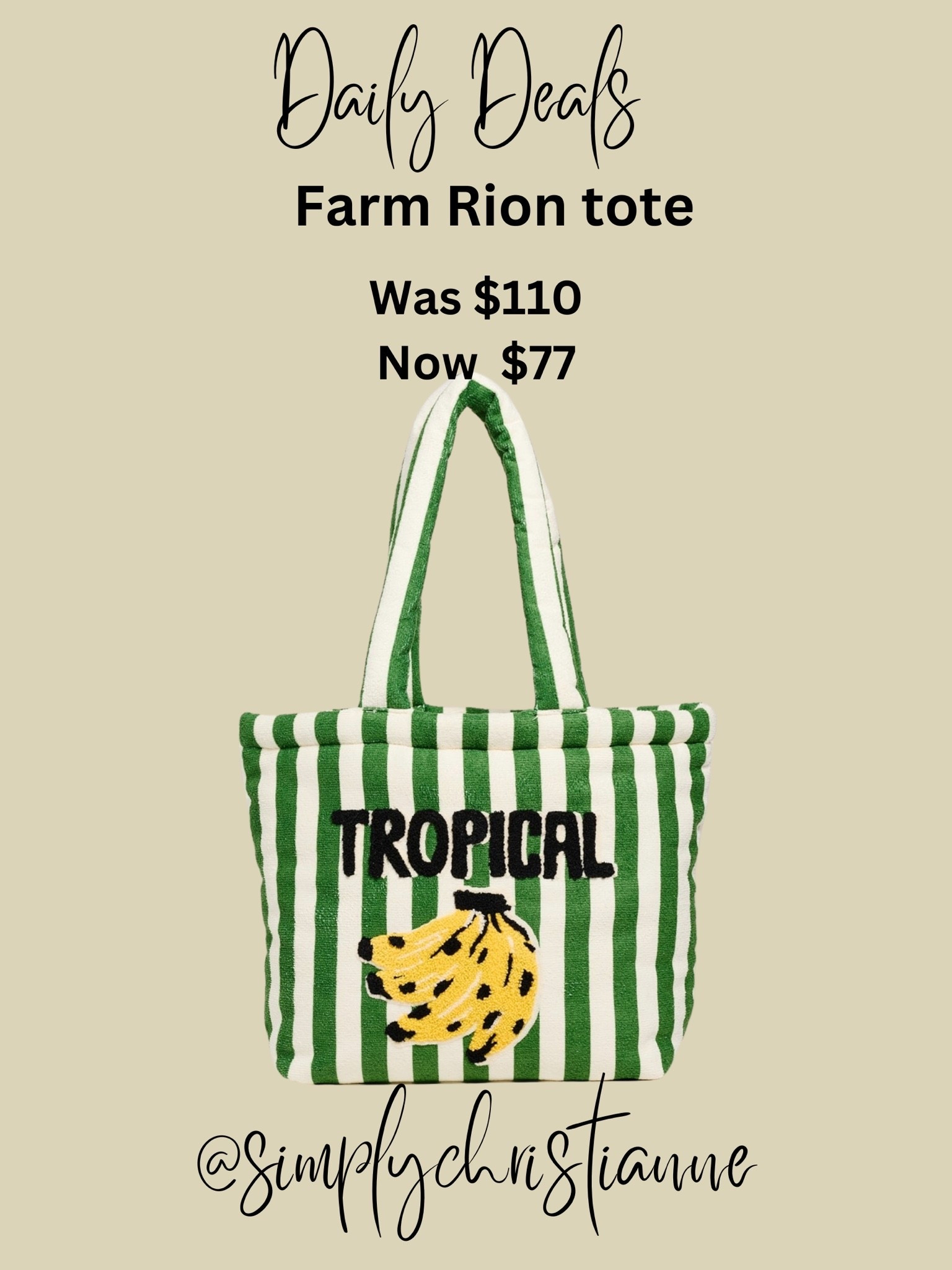 Summer tote on deal

#LTKSaleAlert