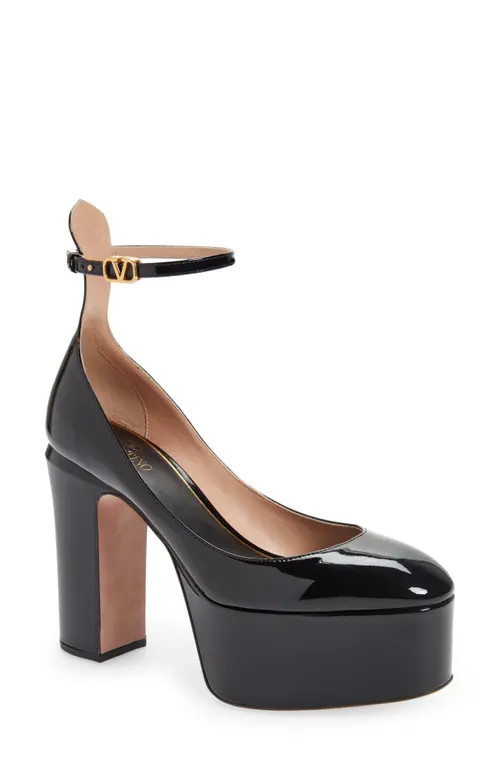 Valentino Garavani Tan-Go Platform Pump in 0No Nero at Nordstrom, Size 13Us | Nordstrom
