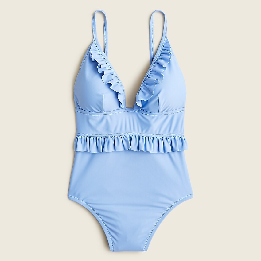 Ruffle plunge one-piece | J. Crew US