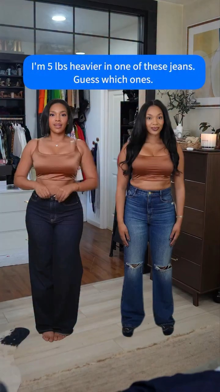 It’s not your body, it’s the fit of your jeans 🗣️ these jeans are the same size & even at 5 pounds heavier the left pair still fits with a smoother stomach, without the overflow 😌 did you guess right? I’m currently 170lbs, 5ft 6 & wearing a US 10 Tall

#LTKMidsize #LTKTall #LTKootd