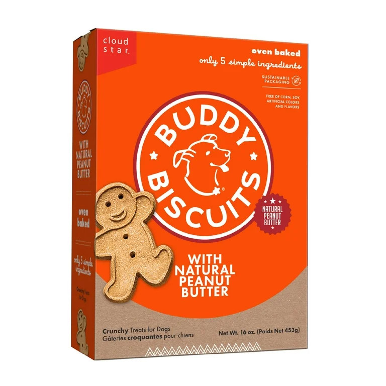 Buddy Biscuits Crunchy Dog Treats, Peanut Butter, 16 oz. Box - Walmart.com | Walmart (US)