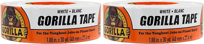 Gorilla Tape, White Duct Tape, 1.88" x 30 yd, White, (Pack of 2) | Amazon (US)