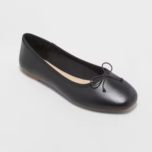 Women's Jackie Ballet Flats with Memory Foam Insole - A New Day™ Black 7.5 | Target