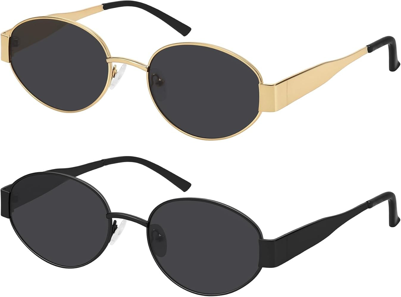 WOWSUN Trendy Oval Sunglasses for Women 2024 Retro Classic Shades UV400 Protection | Amazon (US)