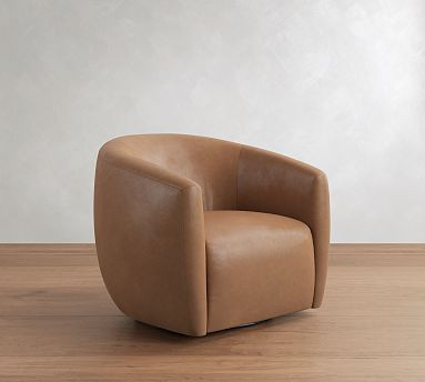Payton Leather Swivel Chair | Pottery Barn (US)