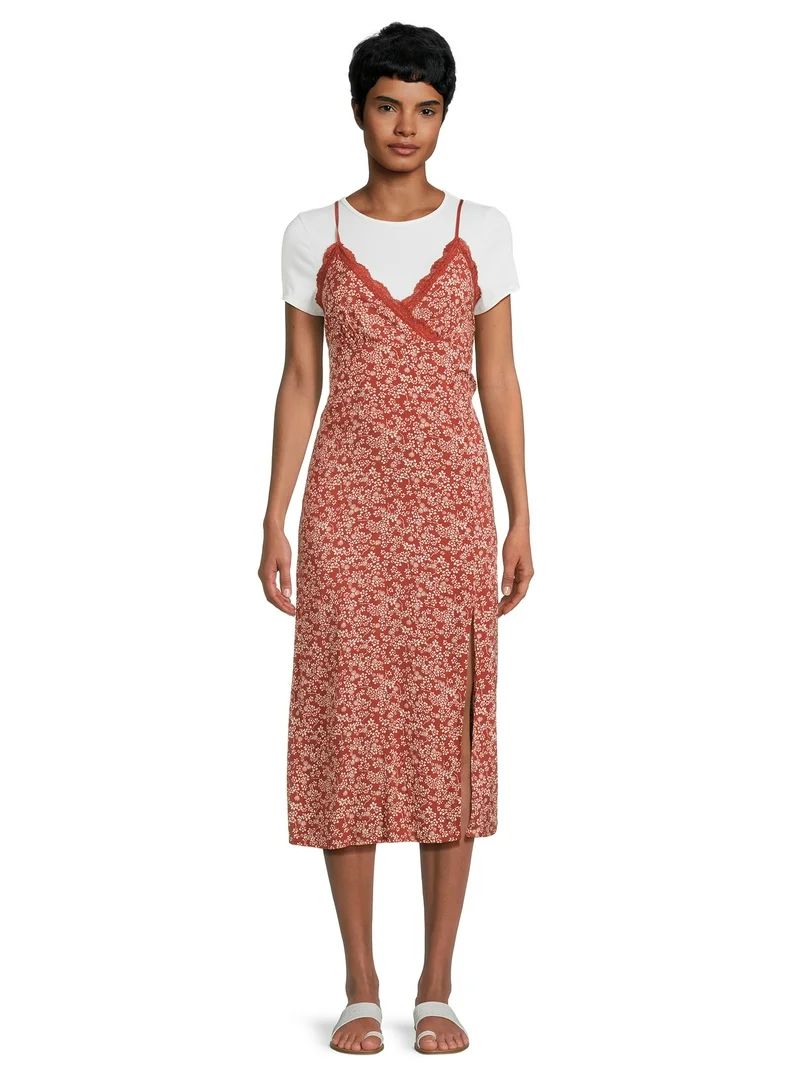 No Boundaries Juniors Woven Midi Dress | Walmart (US)