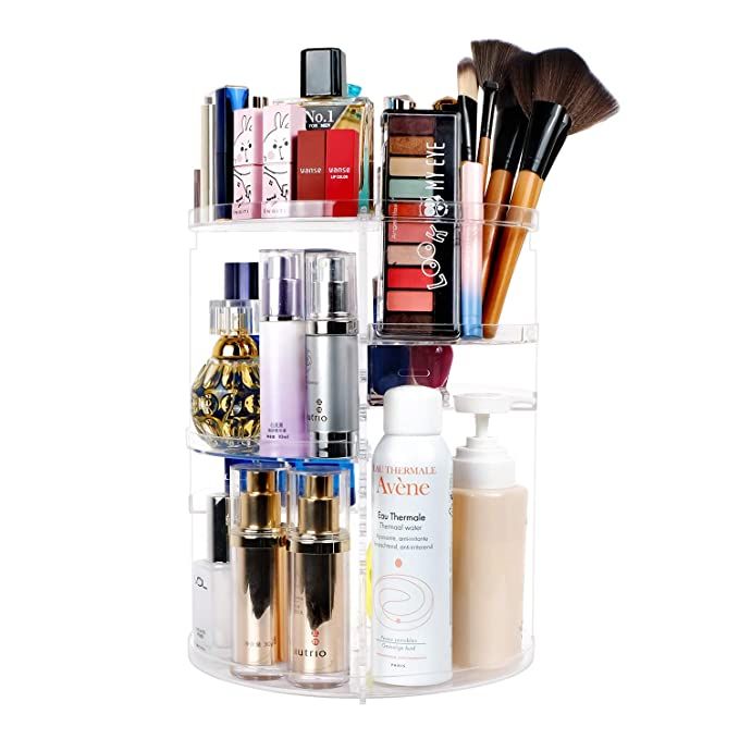 sanipoe 360 Spinning Makeup Organizer, Lazy Susan Rack Cosmetic Carousel Storage Shelf, Great for... | Amazon (US)