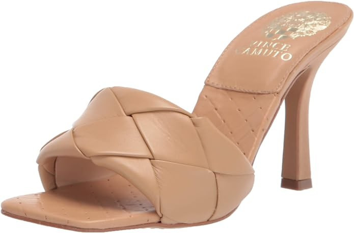 Vince Camuto Women's Footwear Brelanie Woven Strap Dress Mule Heeled Sandal | Amazon (US)