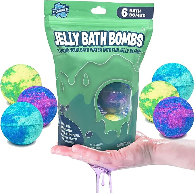 Tub Works® Jelly Bath Slime Bombs, 6 Pack | Bath Bombs for Kids That Turn Bath Water Into Colorf... | Amazon (US)