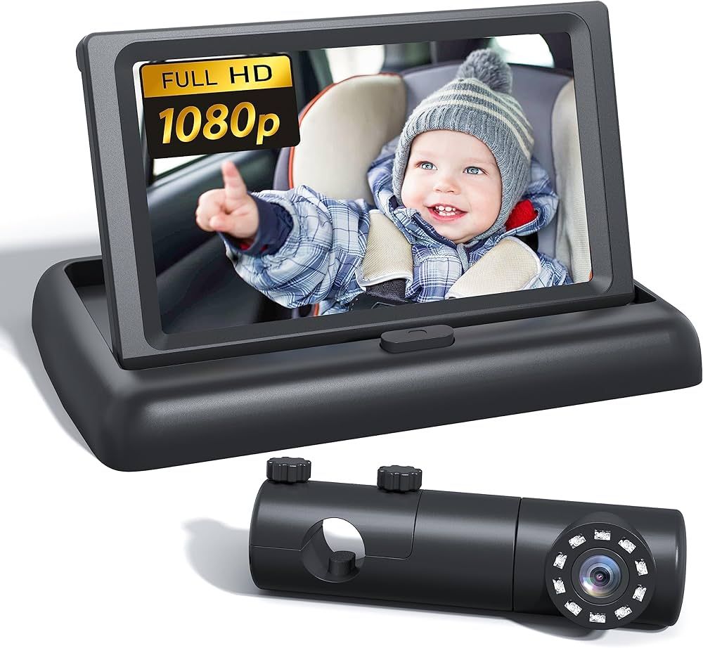 Grownsy Baby Car Camera, HD 1080P Display Baby Car Mirror with Night Vision Feature, 4.4inch Baby... | Amazon (US)