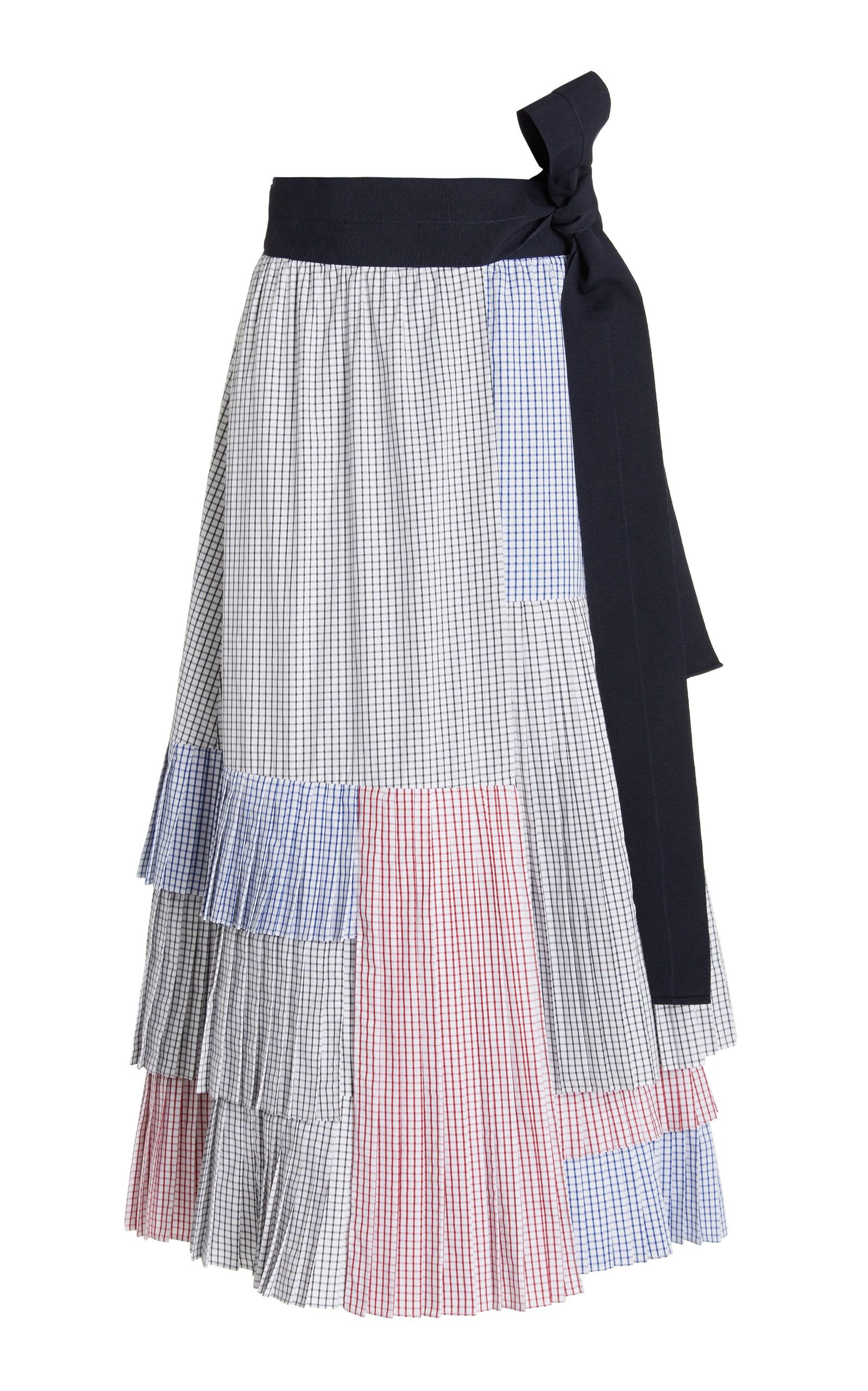 Siena Patchwork Gingham Cotton Maxi Skirt | Moda Operandi (Global)