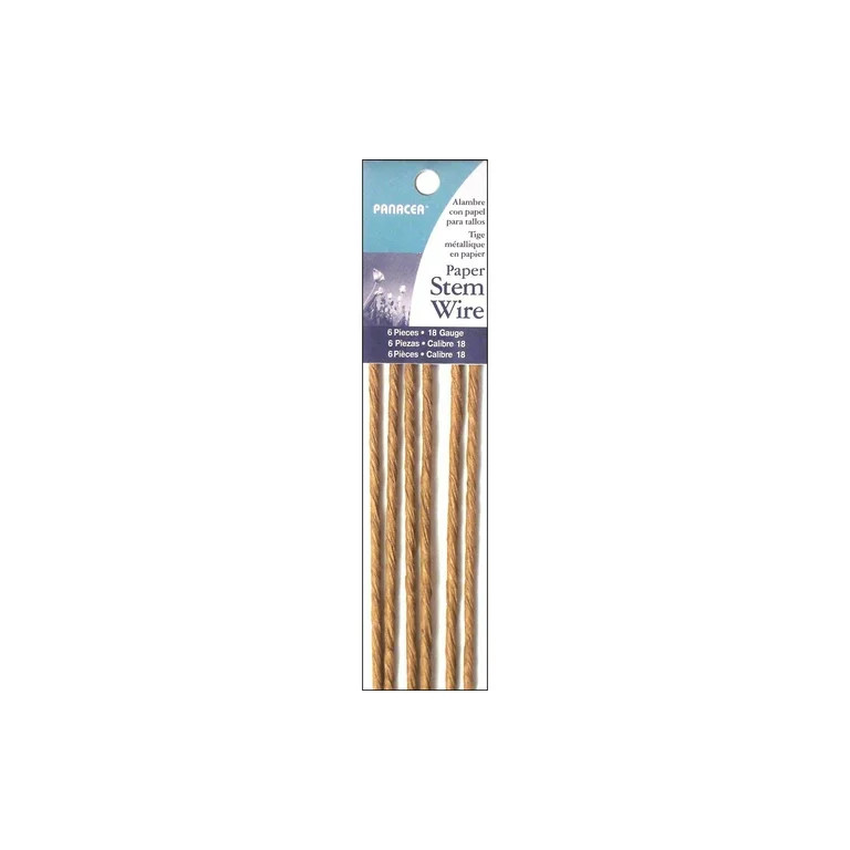 Panacea Products 18" Gauge Paper Wrapped Wire Stem, Tan, 6 pieces | Walmart (US)
