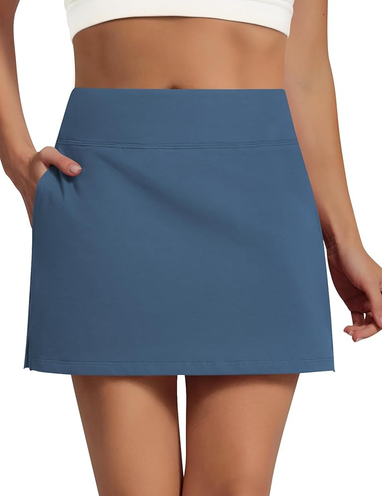 Sarin Mathews Women's Skort 95% Cotton Mini Tennis Skirt with Built-in Shorts and Pockets for Gol... | Amazon (US)