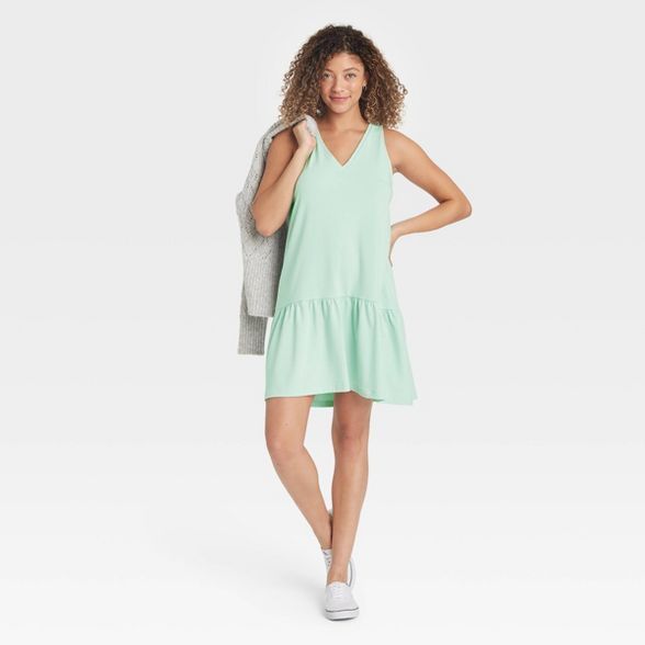 Women's Ruffle Sleeveless Hem Knit Dress - A New Day™ | Target