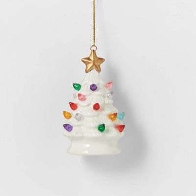 Lit Ceramic Retro Christmas Tree Christmas Tree Ornament - Wondershop™ | Target