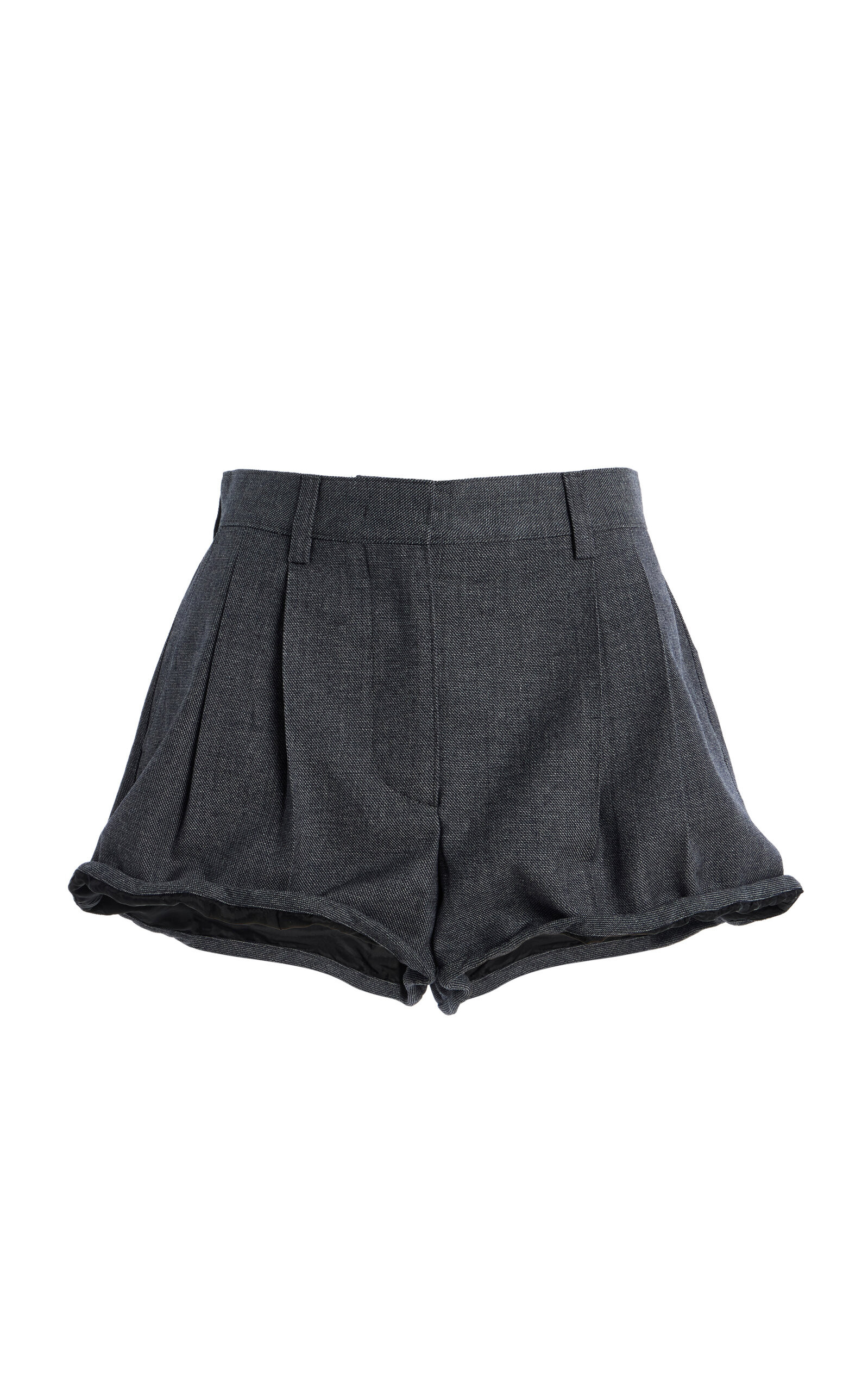 Pleated Grisaille-Wool Shorts | Moda Operandi (Global)