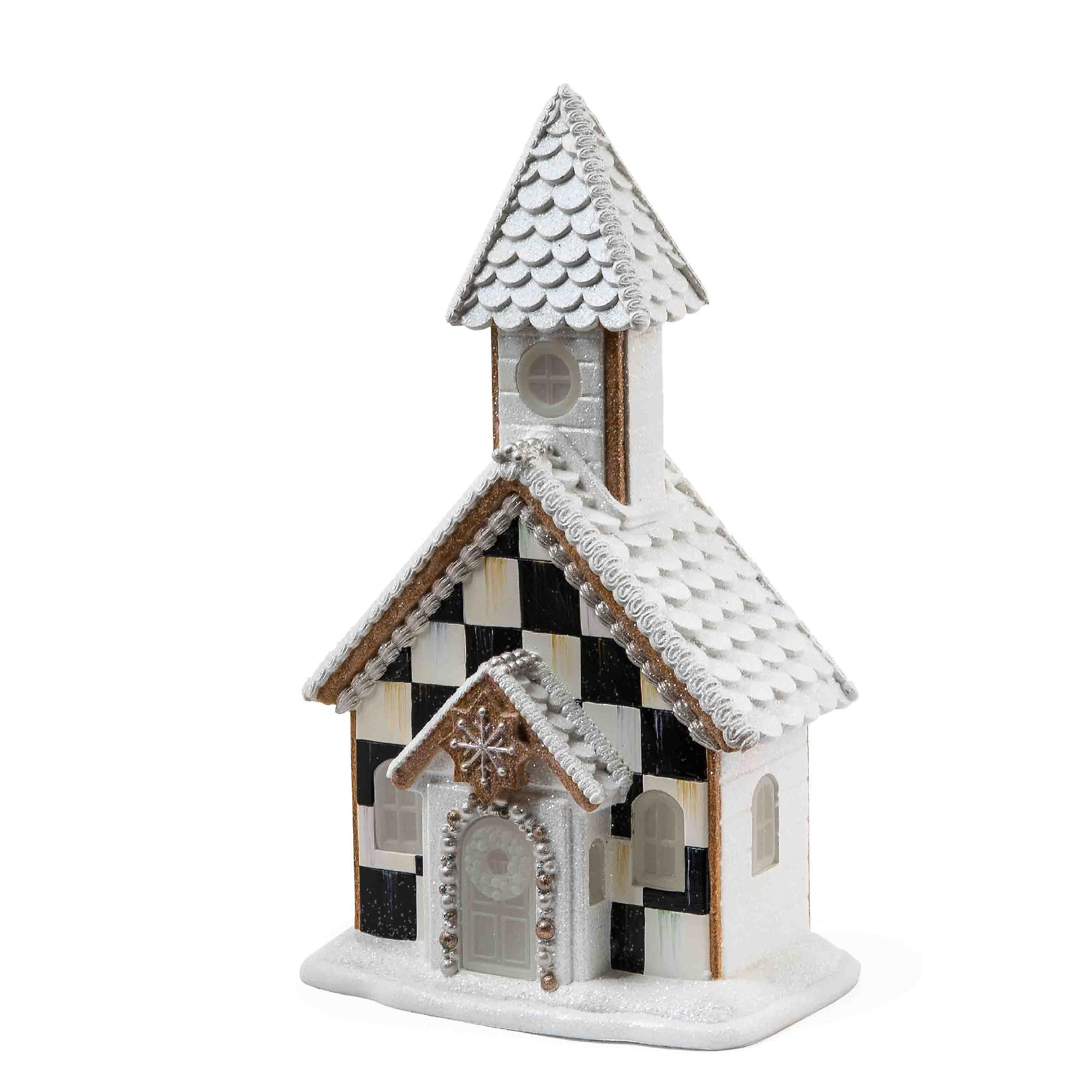 MACKENZIE-CHILDS Gingerbread Illuminated Building, Christmas-Village House Decor, Church | Amazon (US)