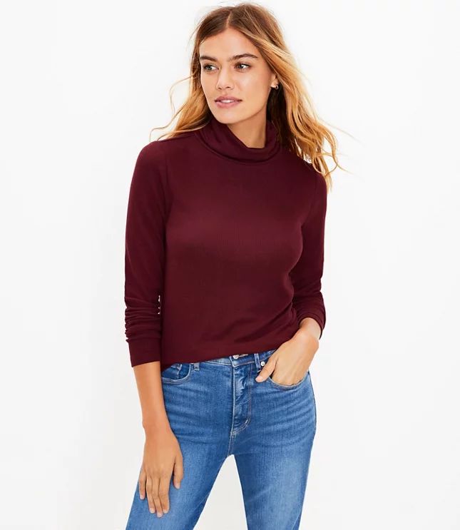 Ribbed Turtleneck Top | LOFT