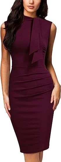 Miusol Women's Retro 1950s Style Half Collar Ruffle Cocktail Pencil Dress | Amazon (US)