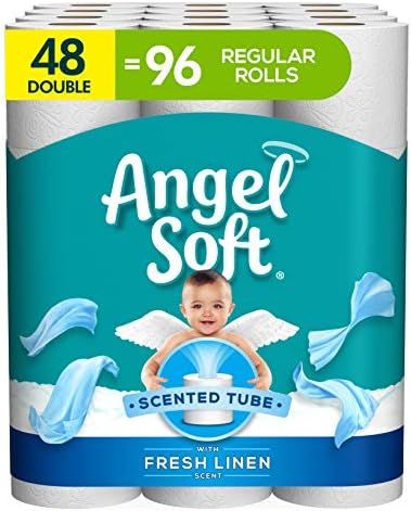 Angel Soft Toilet Paper with Fresh Linen Scent, 48 Double Rolls= 96 Regular Rolls, 200+ 2-Ply She... | Amazon (US)