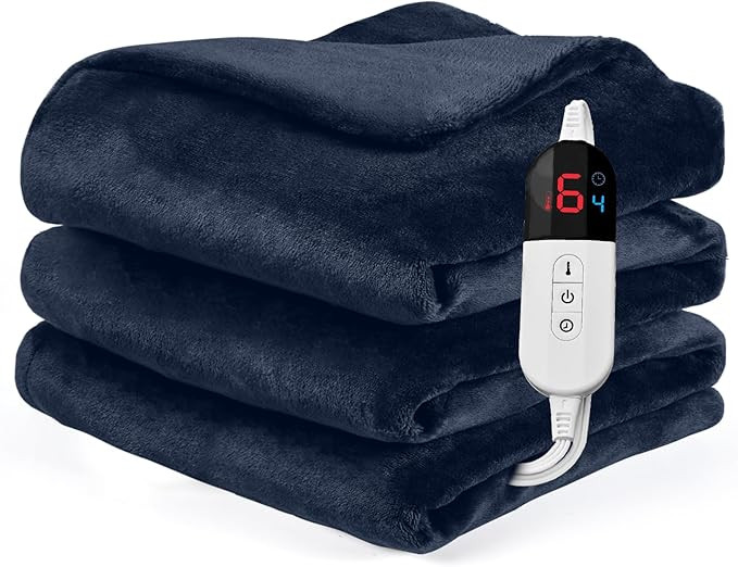 Heated Blanket Twin Fast Heating Bed Electric Blankets Throw Flannel with 6 Heating Levels & 4 Ho... | Amazon (US)
