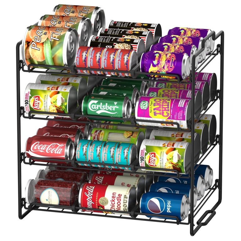 stusgo 4 Tiers Stackable Can Rack Organizer, Wear-Resistant Upgrade Beverage Food Can Dispenser H... | Walmart (US)