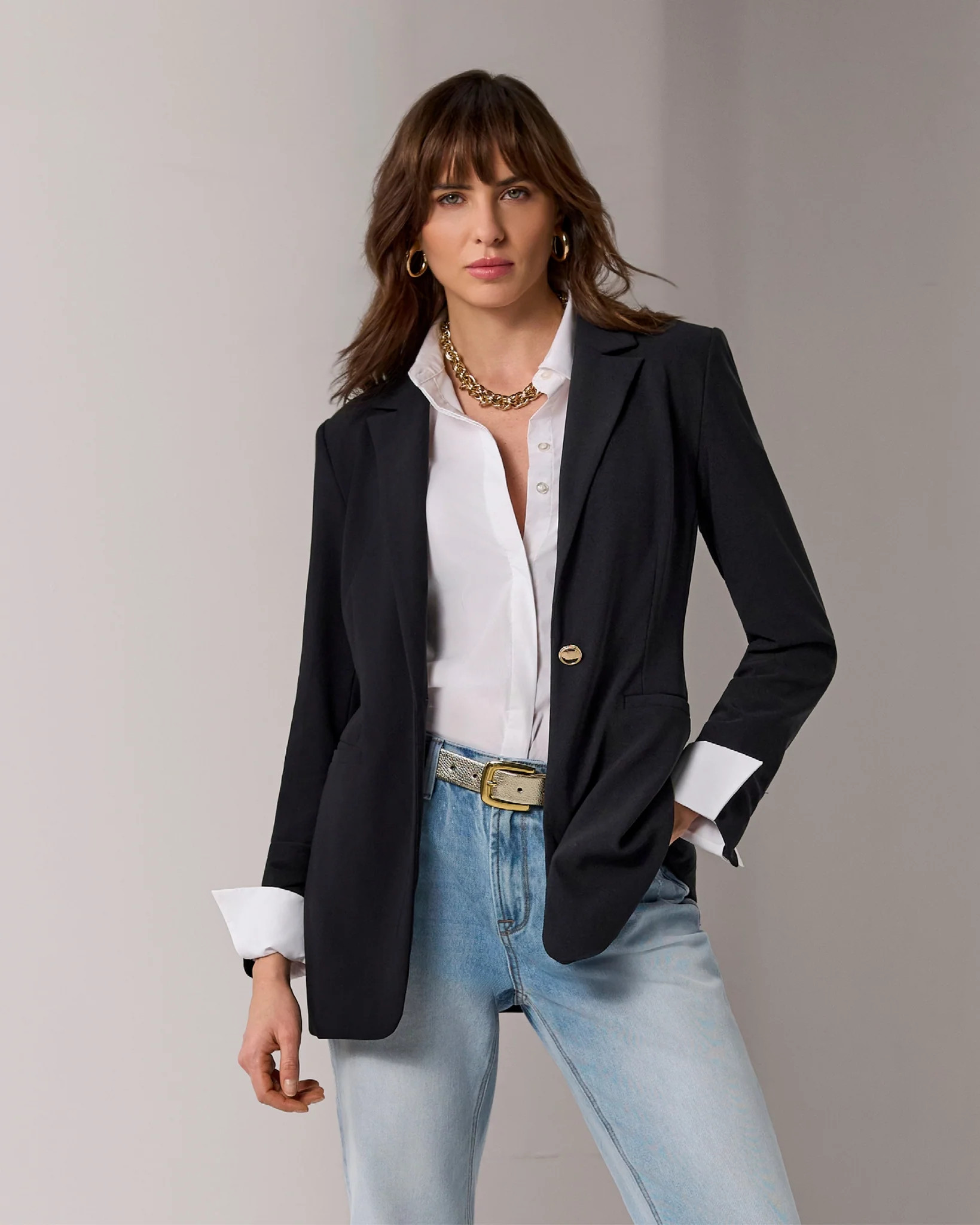 Beyond Travel Tailored Single Button Blazer Maritime Navy | Boston Proper
