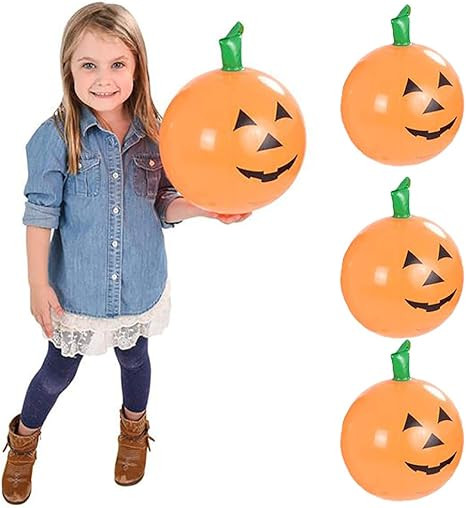 The Dreidel Company Halloween Pumpkin Inflatable Decorations, 16" Tall, Halloween Pumpkin Toy (3-... | Amazon (US)