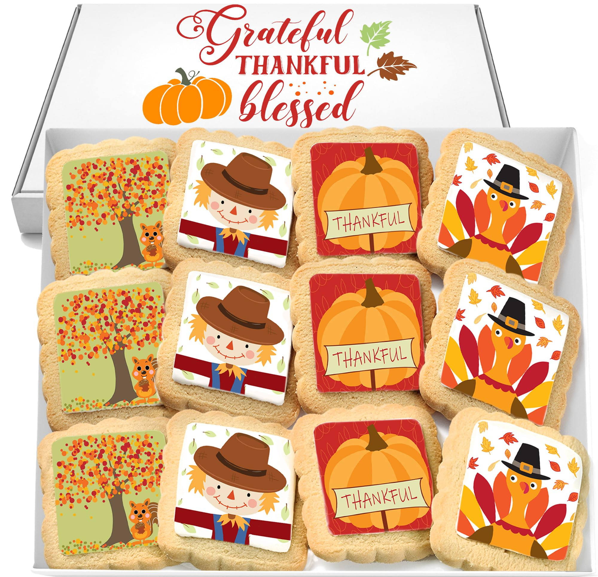 Thanksgiving Cookies 12 Pack Decorated | INDIVIDUALLY WRAPPED Sugar Cookies | Gift Basket Pumpkin... | Walmart (US)